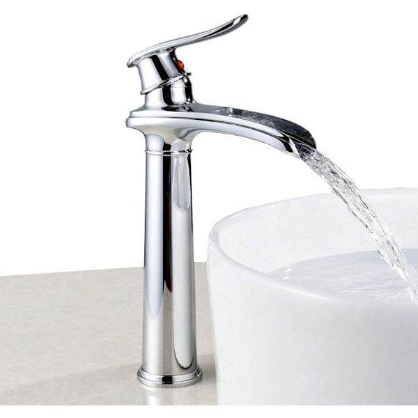 Chrome Basin Hane Vandfald Blandebatteri til Badeværelse (Top)