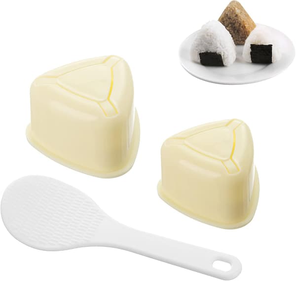 Onigiri Form, Trekantet Sushi Form med Risske Risbolle Maker Form Tre-Delt Sæt, Non-Stick Risbolle