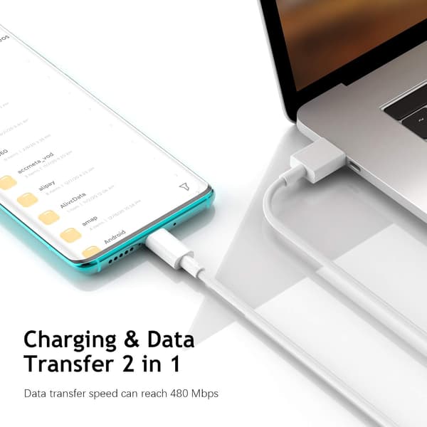USB-C-kaapeli 1 m, 6 A, XiaoMille, nopea lataus, tiedonsiirto