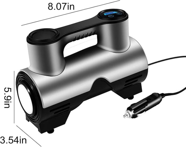 Däckpump 12V DC Bärbar Luftkompressor, 150 PSI Hjul Däckpumpar med Digital Tryckmätare