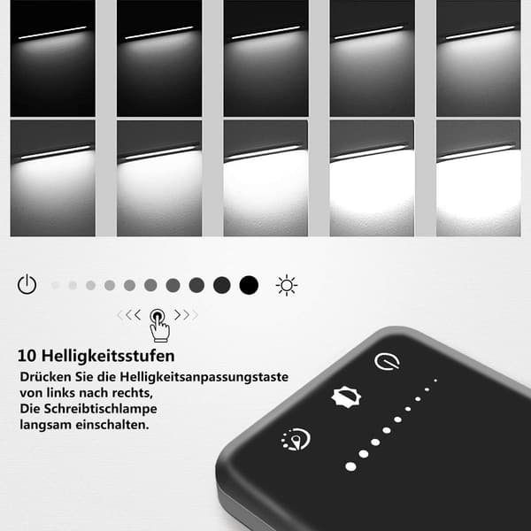 Skrivebordslampe LED dæmpbar i 5 farver og 5 lysstyrkeniveauer Black