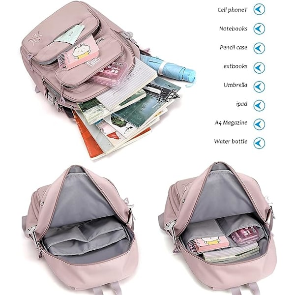 Ryggsäck för kvinnor och män, vattentät, skolväska, grundskola, mellanstadium, universitet, casual daypack, ryggsäck, stor, multifickor, 30L