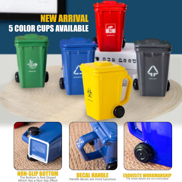 Keramisk Kaffemugg med Soptunne-tema, Soptunne Kaffemugg, Rolig Kaffemugg, Soptunneformad Keramisk Mugg, 400ML Blue