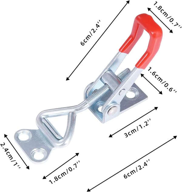 6 stk. Metal Toggle Catch Latches, Justerbar Carpenter Latch Catch