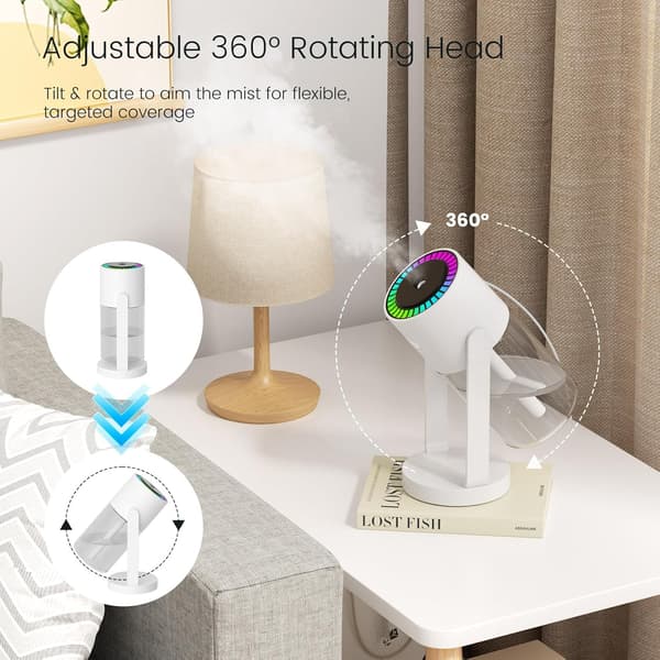 280 ml Stille Ultralyd USB Skrivebordsfukter med Kald Tåke