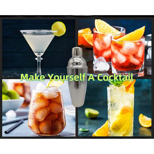750 ML Cocktailmixset i rostfritt stål, 7 delars barverktygssats för jul, årsdag
