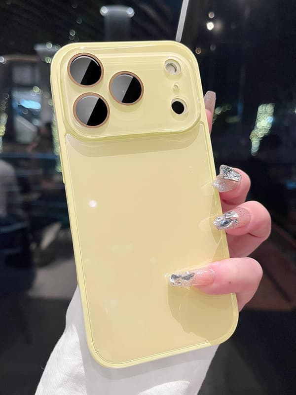 til iPhone 17 Pro Luksus Enkelt Hærdet Glas Cover - Gul Yellow iPhone17 Pro