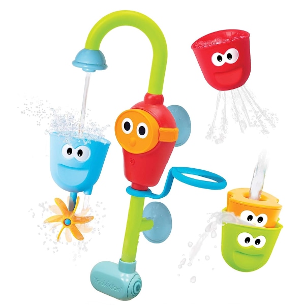 Toddler Bath Toy Munstycke - Tre stapelbara lekkoppar och vattenspraymunstycken för barns badkul