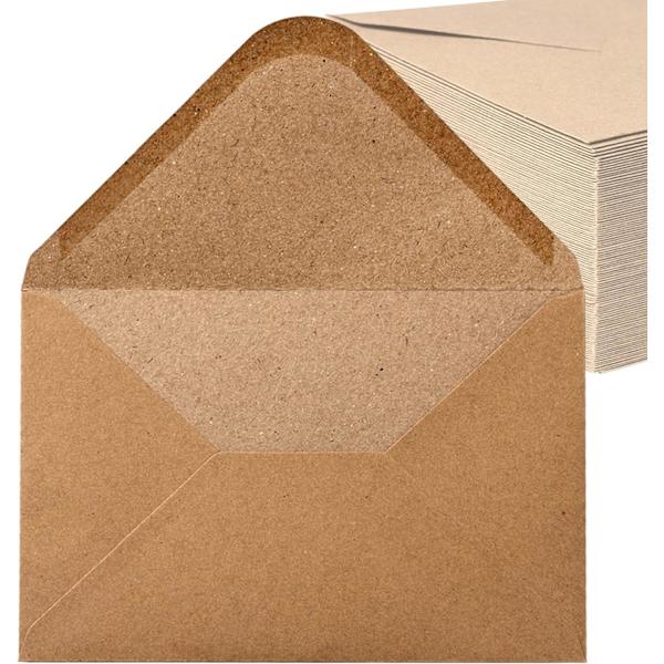 Kuvert (100 st) gammalt kraftpapper/utan fönster, C6-162 x 114 mm, kuvert