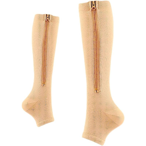 2 st Athletic Socks Kompressionsstrumpor Kompressionsstrumpor Stretchstrumpor (XXL, Hudfärg)