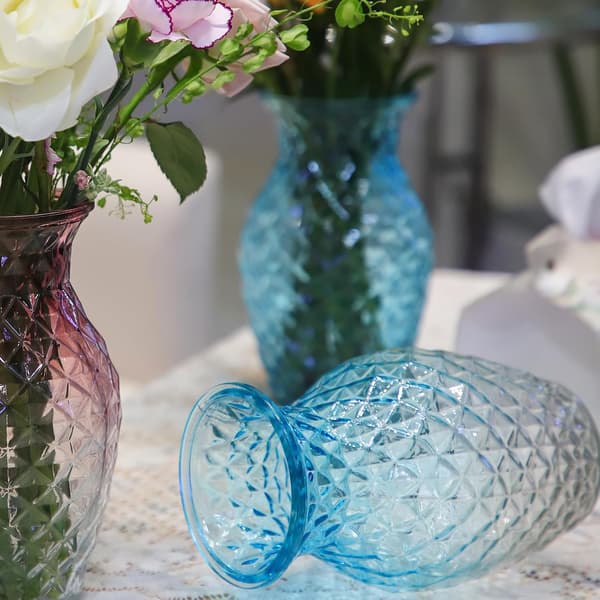 Glasmidja Blomvas, Gallerdesign Modern Stil Blå Klar | för Hem Vardagsrum Bordsdekoration Blue