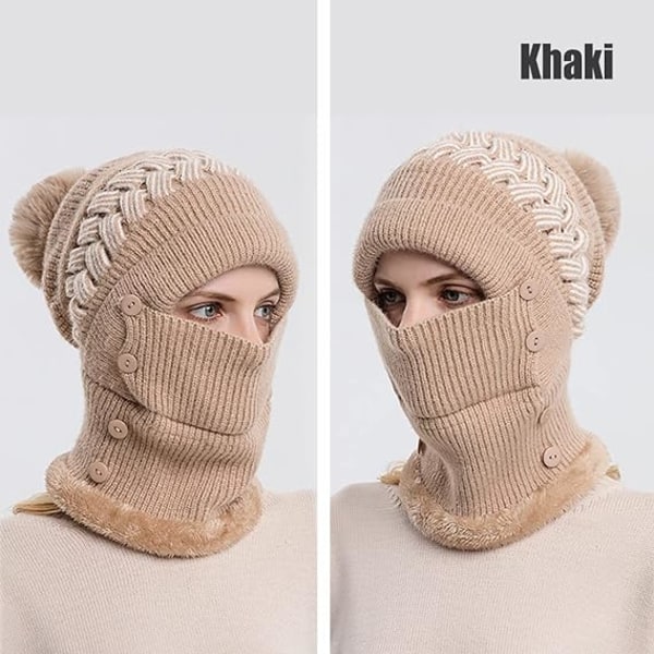 Hatt Halsduk Set, Vinter Hatt Set, Halsduk och Hatt Set för Kvinnor, Halsduk Hatt och Mask Set för Kvinnor