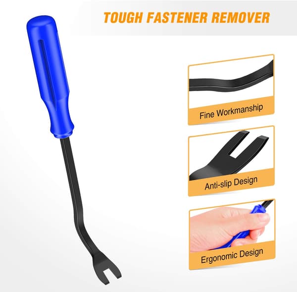 8PCS Auto Trim Scratch Pry Car Audio Dash Door Panel Window Molding Fastener Remover Tool Kit-Blå