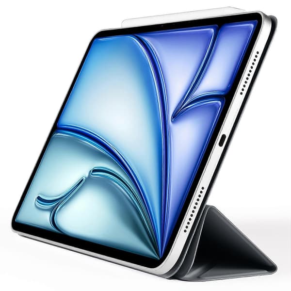 Etui til iPad mini (2024)/(2021) PC+PU Læder Origami Stand Magnetisk Tablet Cover - Sort