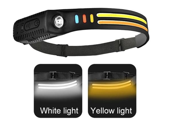 LED-hodelykt med bevegelsessensor og COB LED - Oppladbar 350 LM 3-Pack
