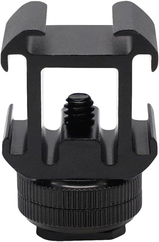 Aluminium kamerasokkeladapter, videoutstyr Triple Cold Shoe for Bracket Lights, opptakere og studioblitz