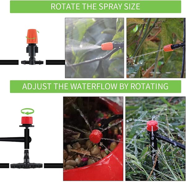30M DIY Auto Drip Irrigation Kit, 100FT Irrigation Pipe, Irrigation Sprinklers, Perfect Drip Watering System