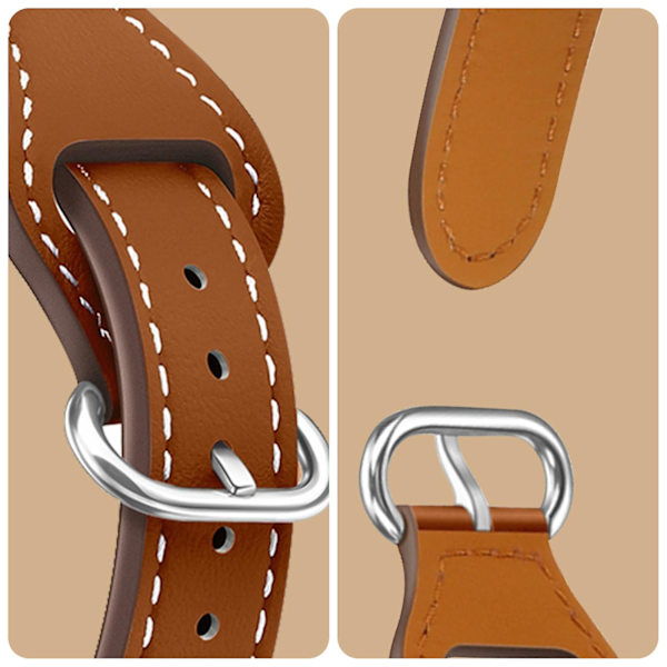 Rem för Apple Watch 42/44/45mm Konstläder Brun