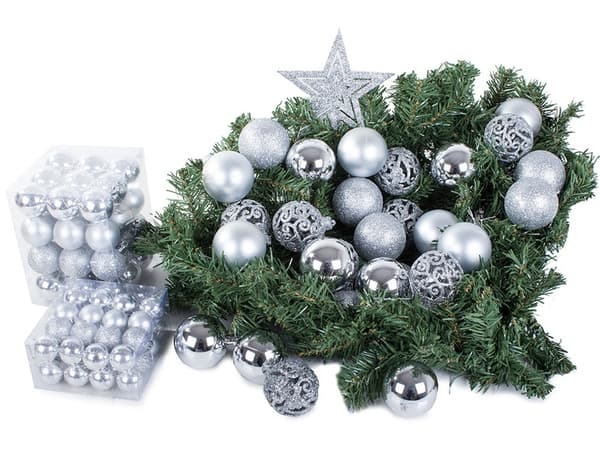 100-pak julekugler + stjerne - julepynt