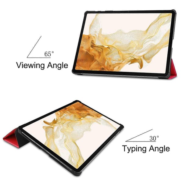 Fodral för Samsung Galaxy Tab S10+/S9 FE+/S9+ Anti-Drop Läderställ Tabletskydd - Röd