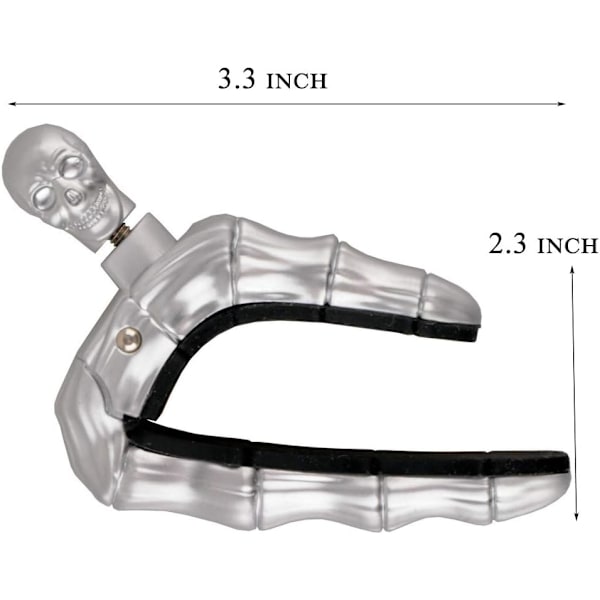 Gitar Capo Skull Capo for Akustisk og Elektrisk Gitar Skeleton Head Ukulele Capo med 5 Picks Silver