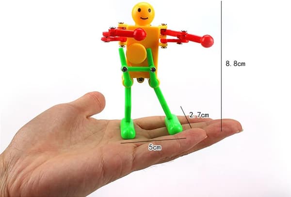 3 stk. Optræk Legetøj Robot Danser Multifarvet Fjeder Optræk Sving Robot