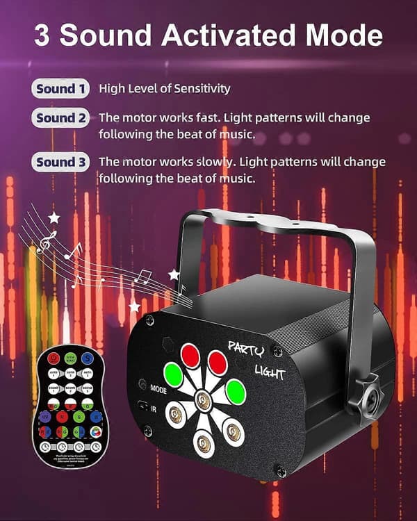 USB Lydaktiveret LED Party Lys Diskolys