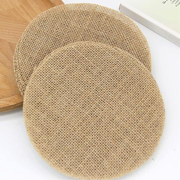 Naturlige Jute Burlap Bordplade Underlag Pakke med 10 til Spisebord Sengebord Stue Indendørs Udendørs
