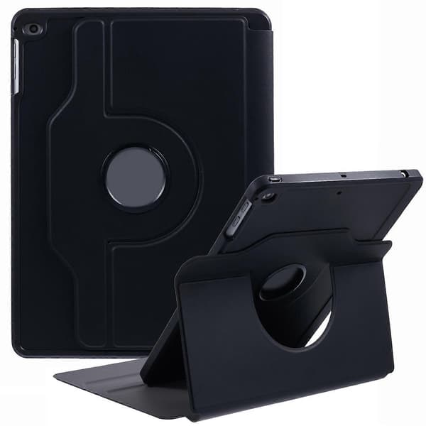 Læder tablet cover med stativ til iPad 9.7-tommer (2018)/(2017)/iPad Air 2/Air (2013) - Sort