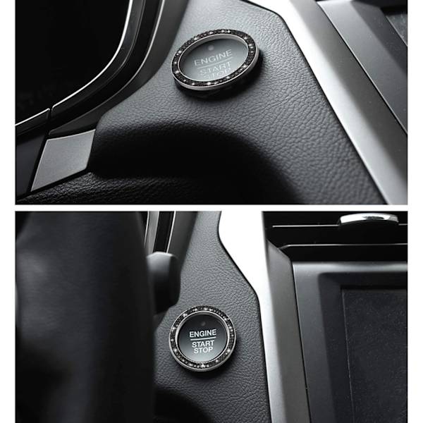 Bilmotor Start Stop Tilbehør til Bilindretning Sort 2 stk Rhinestone Sticker