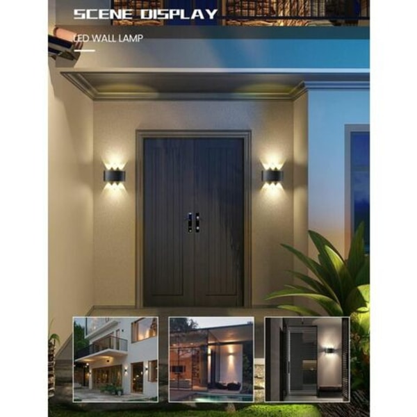 LED Inomhus Vägglampa 6W Modern Vägglampa, IP65 Vattentät Aluminium Utomhus Vägglampor, för Vardagsrum Sovrum Hall Trapphus Korridor