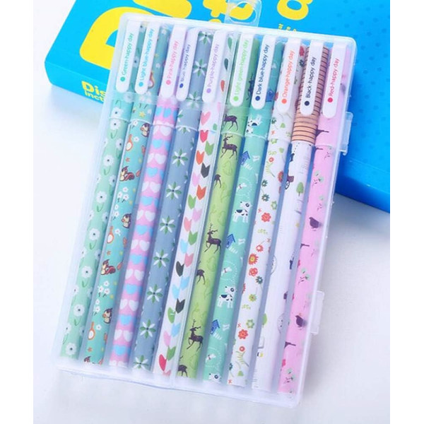 10 stk. søde farvepenne til kvinder Toshine farverige gelpenne flerfarvede penne til Bullet Journal-skrivning Roller Ball Fine Point-penne D Multicolored