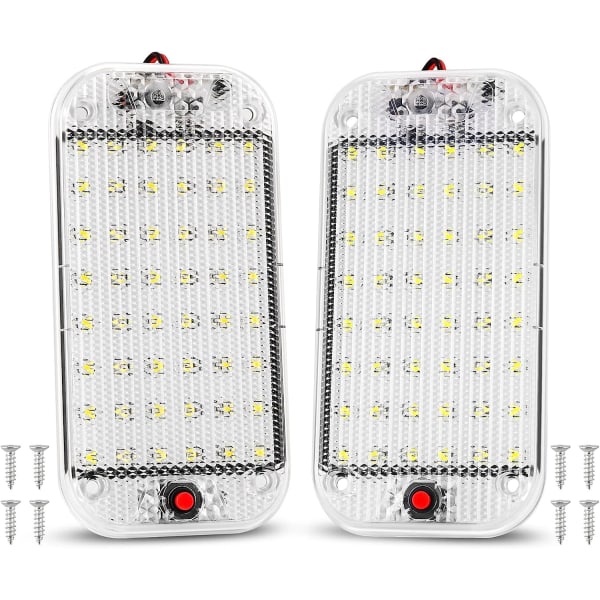 LED-interiörljus 10W 48 LED Universal Bright interiörljus med strömbrytare för 12V-85V personbil lastbil