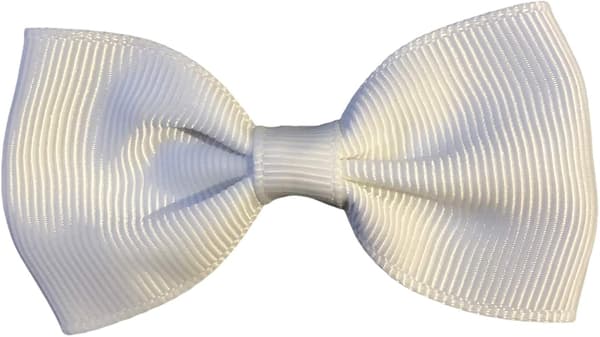 Hvide Grosgrain Hårsløjfer til Piger, Skoleklemmer, 10-pak, 2,7 tommer White