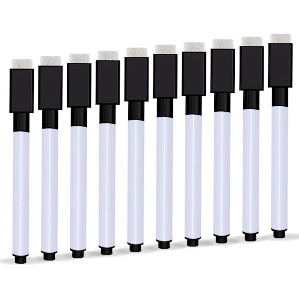 Förpackning med 10 raderbara magnetiska whiteboardmarkörer