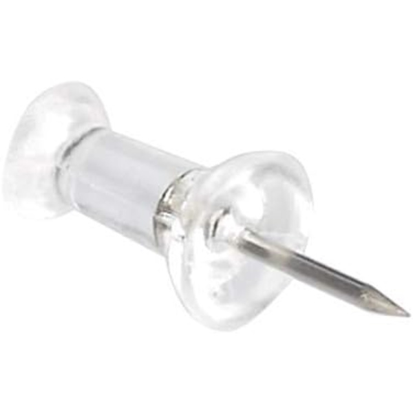 Trykknapper Plasthode Transparent Stålspiss, Pakke med 200