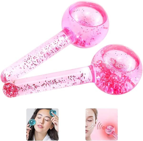 2-pack Ansiktskylande Massageboll Magic Ice Ball Massagerulle Verktyg Ansiktsmassageboll Kylning