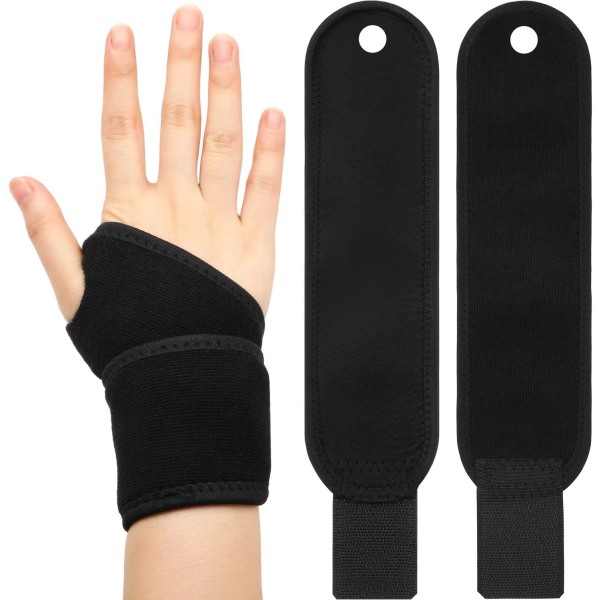 Justerbar handledsrem Andningsbar handledsrem Sportskydd ger handstöd med 2-pack (svart)