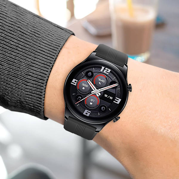 Rem til Honor Watch GS3 Soft Touch Silikone Sort