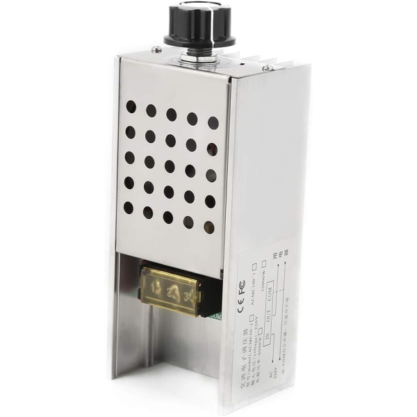 Motorvarvtalsregulator, 6000W AC 220V SCR Elektrisk Spänningsregulator Dimmer Motorvarvtal