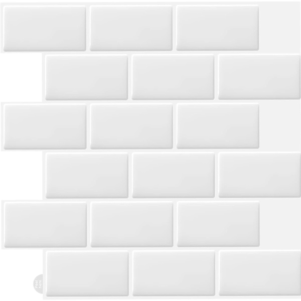 10 st vita självhäftande 3d väggplattor kök badrum (30,5x 30,5cm)