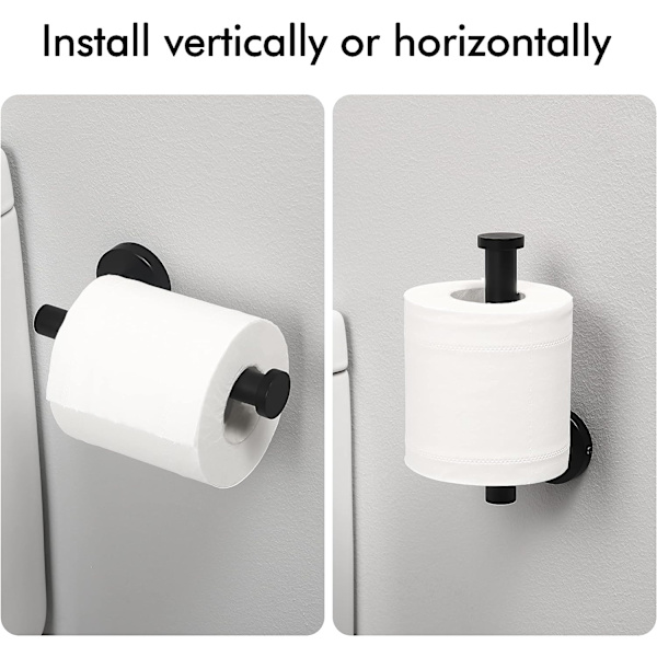 Toiletpapirholder til vægmontering i badeværelset, matsort