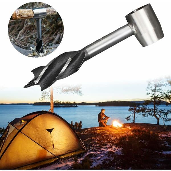 Multifunktionel manuel overlevelsesbor, håndboremaskine til overlevelse, håndboremaskine til bushcraft og camping