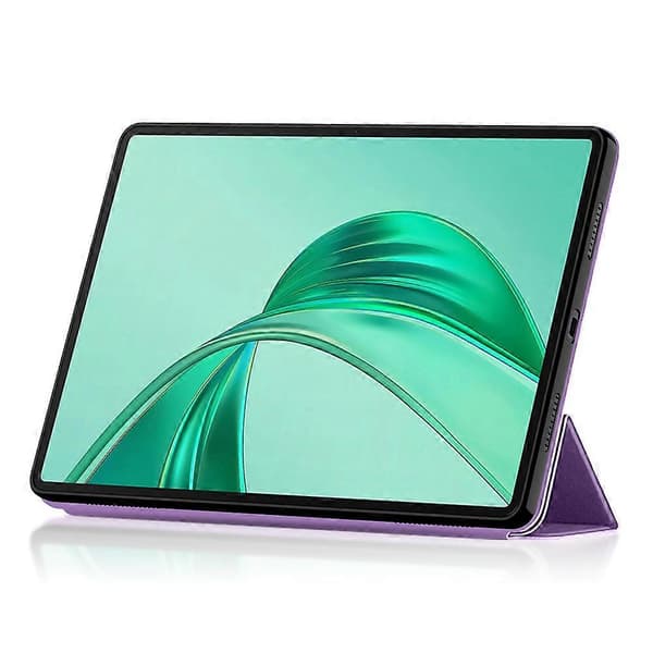 Fodral för Honor Pad X8a PU Läder TPU Baksida Trefaldigt Ställ Tablet Skydd - Lila