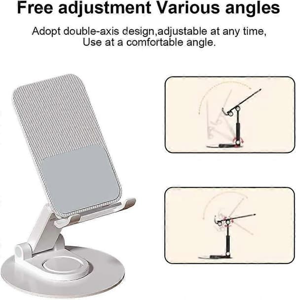 Justerbar Telefonholder Skrivebordsstativ - Sammenleggbart Dokkingstativ for iPhone 15 Pro Max Plus, 14/13/12/11 Pro Max Plus Mini, XS XR X 8 7