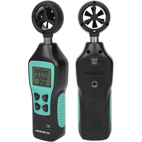 Digital Anemometer Vindhastighedsmåler 0,8~30,0m/s Bærbar Temperaturmåler Tester til Luftfartsindustrien