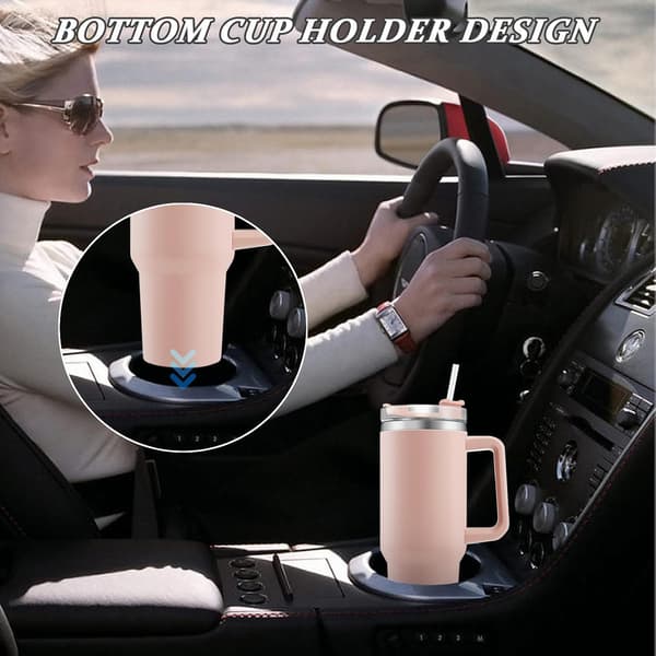1200ml Resemugg, Väggkaffemugg Isolerad Resemugg för att Hålla Drycker Kalla och Varma Rosa