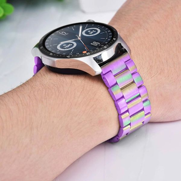 Rem til Huawei Watch GT 3 46mm Stålspænde Iridescent