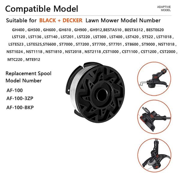 AF-100-3ZP Spoler for Black &amp; Decker CST2000 / CST1100 Gressklipper Trådspole