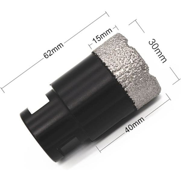 Diamantbor, Fliserbor, 30mm, Bor med M14-gevind, til vinkelslibere
